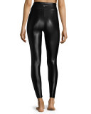 Lustrous High-Rise Athletic Leggings, Black