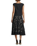 Special Edition Secret Garden A-line Midi Skirt, Black, Petite