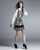 Embellished Bib Dress, Black