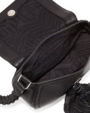 Isobel Leather Saddle Bag, Black