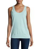 Basic Scoop-Neck Cotton Tank, Arctic Mint 