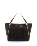 Sedgwick Medium Python Zip Tote Bag, Black