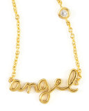 Angel Word Diamond-Detail Gold-Plate Necklace