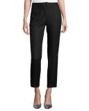 Tnatchi Raffia Tweed Ankle Pants, Black