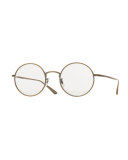 After Midnight Round Sunglasses, Gold