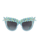Decadence Swarovski® Cat-Eye Sunglasses, Turquoise