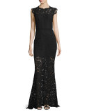 Estelle Cutout Lace Maxi Dress, Black