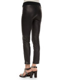 Leather Ankle-Zip Leggings