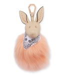 Bambi Faux-Fur Dog Charm for Handbag, Beige