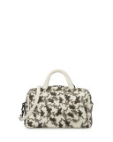 Velvet Bouquet Small Intrecciato Duffel Bag, White