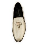Sporty Metallic Palm Espadrille, Gold