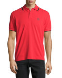 Logo Polo Shirt with Contrast Tipping, True Red