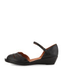 Lilly Moon Demi Wedge d'Orsay Sandal, Black