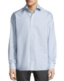 Geometric-Print Dress Shirt, Navy