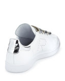 Stan Smith Metallic Triple-Strap Sneaker, White/Silver