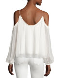 Maylin Cold-Shoulder Flowy Blouse