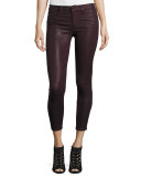 The Icon Coated Skinny Ankle Jeans, Deep Orchid