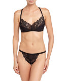 Bisou Sheer-Lace G-String, Black