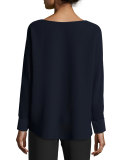 Crewneck Long-Sleeve Blouse