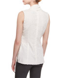 Fil Coupé Shell w/ Fringe Scarf, Frost