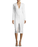 Firefly Long-Sleeve Ponte Sheath Dress, Ivory
