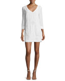 Camber Sands 3/4-Sleeve Shift Dress, Summer White