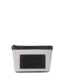 Canvas Zip-Top Pouch Bag, Black/White