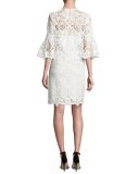 Lila Bell-Sleeve Lace Dress