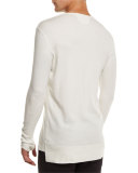 Long-Sleeve Crewneck T-Shirt, White