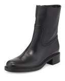 Maud Leather Ankle Boot, Black