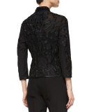 Embroidered Tulle Jacket, Black