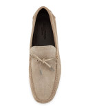 Suede Slip-On Driver, Beige