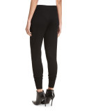 Jersey-Knit Drawstring Pants, Black