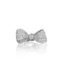 Bow Mid Size 18k White Gold Diamond Ring, Size 6