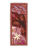Paisley Wool-Blend Scarf, Coral/Plum