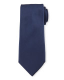 Textured Solid Silk Tie, Navy