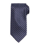 Neat Floral-Dot Patterned Silk Tie