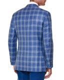 Windowpane Two-Button Sport Coat, Blue