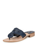 Nantucket Leather Thong Sandal, Midnight