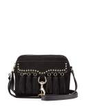 Multi Tassel Suede Camera Bag, Black