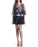 Pleated Leather Skirt