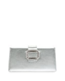 Tiffany Metallic Calfskin Pochette Bag, Silver