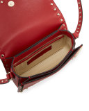 Rockstud Small Flap-Top Crossbody Bag, Red