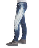 5620 3D Washed Out Slim Denim Jeans, Moon Wash Restore