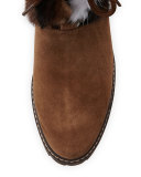 Furnace Shearling Fur Hiker Boot, Brown