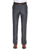Super 150s Wool/Cashmere Trousers, Gray