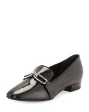 Lennox Leather Link Loafer, Black