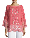 Dange Embroidered-Eyelet Tunic, Plus Size