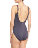 Landscape Solid One-Piece Swimsuit