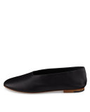 Maxwell Leather Flat, Black